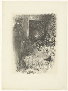 Deux femmes et un homme dans un intérieur éclairé - Edouard Vuillard