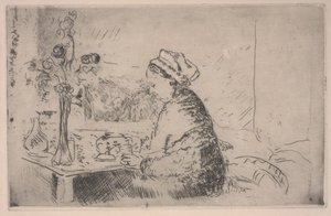 Femme avec un bouquet - Edouard Vuillard