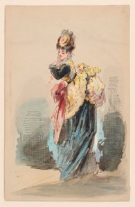 Une dame en promenade - Edouard de Beaumont