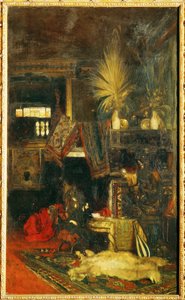 Le peintre Hans Makart dans son atelier ... (peinture sur toile) - Eduard Charlemont