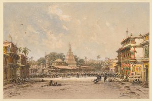 Rue à Bombay - Eduard Hildebrandt