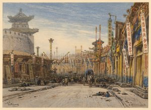 Rue à Pékin - Eduard Hildebrandt