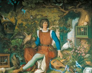 Portrait de Walther von der Vogelweide, de la saga de Tannhäuser - Eduard Ille
