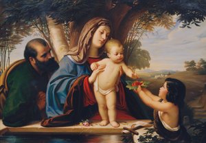 Sainte Famille avec Jean-Baptiste enfant - Eduard Jakob von Steinle