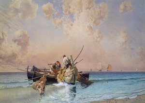 Retour de la pêche, par Eduardo Dalbono - Eduardo Dalbono