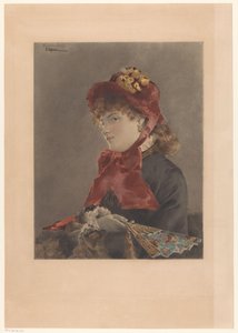Jeune femme avec éventail