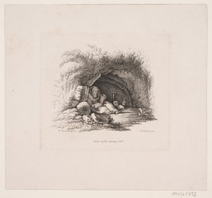 Un ermite dans sa grotte - Edvard Fortling