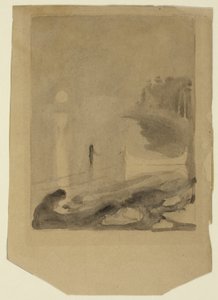 Un bateau attaché à un quai - Edvard Munch