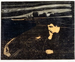 Soir, Mélancolie : Sur la plage (Abend, Melancholie am Strand) - Edvard Munch