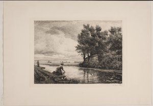 Paysage hollandais avec cours d