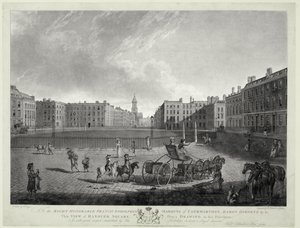 Vue de Hanover Square, gravée par Robert Pollard (1755-1838) et Francis Jukes (1747-1812) 1787
