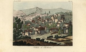 Vue du village de Portaria, Thessalie, Grèce - Edward (after) Dodwell