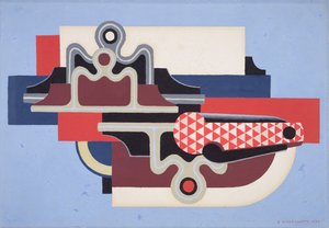 Conception abstraite avec un couteau pliant - Edward Alexander Wadsworth