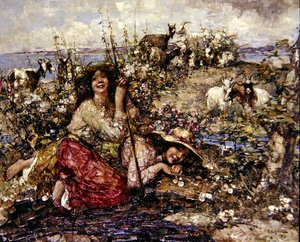 Où chantent les alouettes et appellent les oiseaux de mer - Edward Atkinson Hornel
