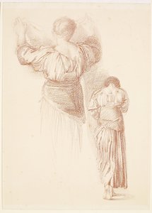 Études de draperie féminine, études de draperie féminine vues de dos - Edward Burne-Jones