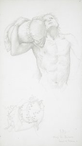 Nu masculin tenant un coussin - Edward Burne-Jones