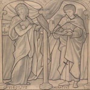 Conception préparatoire pour une fenêtre en vitrail, Virgile et Horace - Edward Burne-Jones