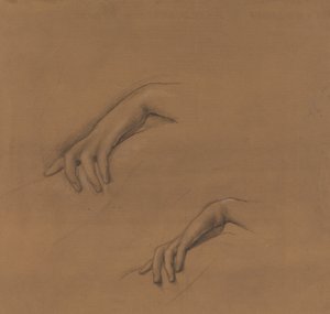 Études pour une main dans The Godhead Fires - Edward Burne-Jones
