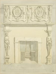 Cheminée dans le bureau de Messrs Harris, anciennement partie du 