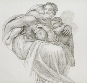 Mère et trois enfants - Edward Coley Burne Jones