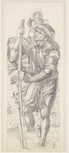 Saint Christophe et le Christ enfant - Edward Coley Burne Jones