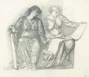 Étude pour "Musique", c.1865 - Edward Burne Jones