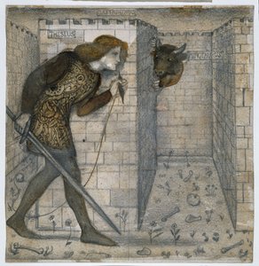 Thésée et le Minotaure dans le Labyrinthe