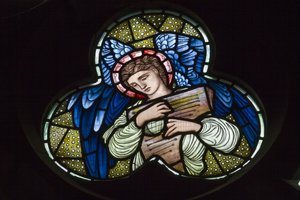 Wilden, Tous les Saints, Morris & Co., Edward Burne-Jones, John Henry Dearle (1859-1932), Anges avec Dulcimer, Musiciens Anges