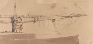 Marins levant une bôme - Edward Duncan