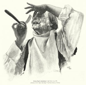Homme se rasant (litho) - Edward Ertz