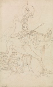 Caricature Autoportrait - Edward Francis Burney