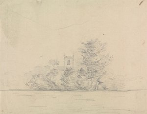 Paysage avec église