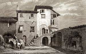 Résidence de Lord Byron 1811 (gravure) - Edward Francis Finden