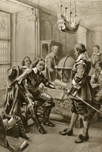 Robert Blake rend visite à Oliver Cromwell dans la salle du Conseil à Whitehall - Edward Frederick Skinner