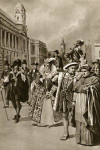 Rues de Londres : Roi Charles Ier, Reine Élisabeth Ire, Roi Henri VIII, Cardinal Wolsey - Edward Frederick Skinner