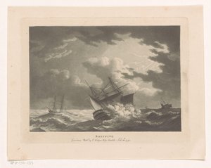 Navires dans une tempête en mer - Edward Hedges