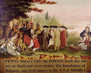 Le traité de Penn avec les Indiens en 1682, c.1840