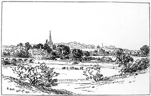 Stratford-upon-Avon, Warwickshire, vu du sud-est, 1885