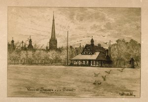 Place Vincent au coucher du soleil (gravure) - Edward John Burrow