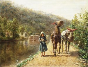Sur le chemin de halage - Edward Lamson Henry