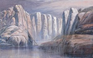 Col de la rivière, entre des falaises de roches arides - Edward Lear