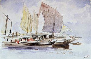 Études de bateaux vénitiens, pleine voile, vue de tribord