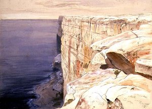 Les Rochers près de Garf Hasan, Malte - Edward Lear