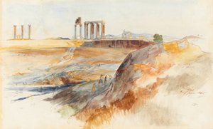 Le temple de Zeus olympien, Athènes - Edward Lear