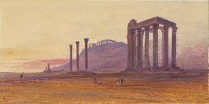 Le temple de Zeus Olympien, Grèce - Edward Lear