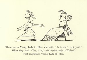 Il y avait une jeune dame en bleu, qui disait, Est-ce vous Est-ce vous