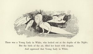 Il y avait une jeune dame en blanc, qui regardait les profondeurs de la nuit