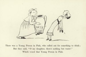 Il y avait une jeune personne en rose, qui appelait pour quelque chose à boire