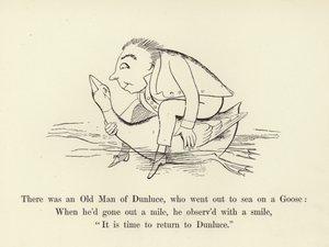 Il y avait un vieil homme de Dunluce, qui est allé en mer sur une oie - Edward Lear