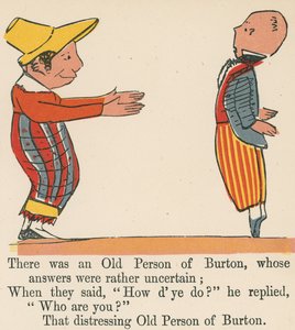 Il y avait un vieil homme de Burton, dont les réponses étaient plutôt incertaines, tiré de 